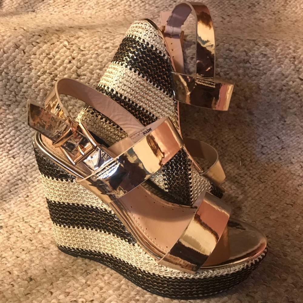 London Rag Goldie Gold Platform Sandals